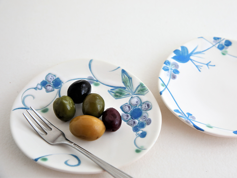 青い葡萄 小皿の紹介画像